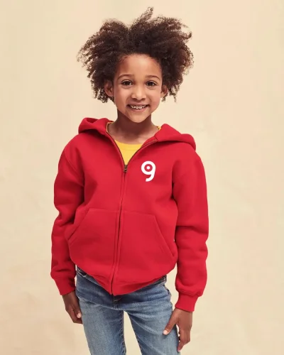 Felpa bambino zip intera cappuccio cotone poliestere