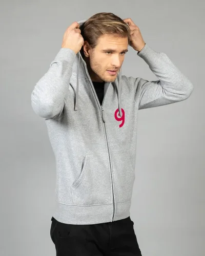 Nebraska Felpa Uomo Cappuccio Zip Cotone French Terry