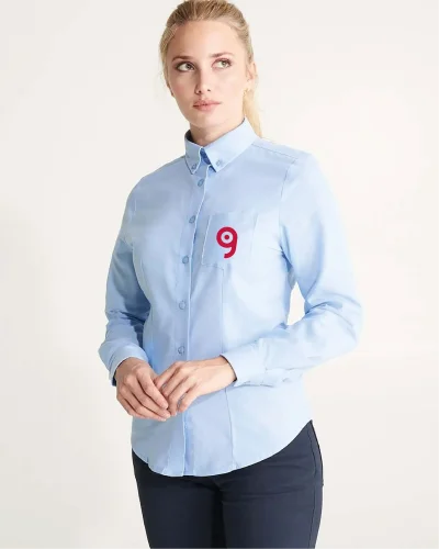 Camicia Oxford Slim Donna in Cotone 70% Manica Lunga