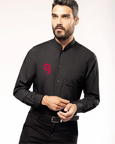 Camicia uomo Acme collo coreana manica lunga slim fit
