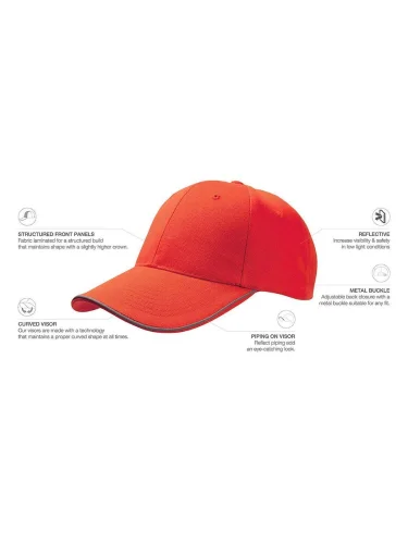 Cappellino Reflect 6 pannelli con dettagli riflettenti