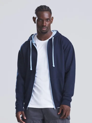 Varsity Zoodie felpa con zip cappuccio doppio strato cotton blend