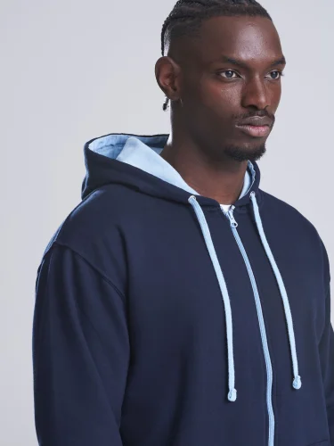 Varsity Zoodie felpa con zip cappuccio doppio strato cotton blend