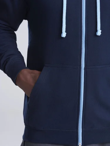 Varsity Zoodie felpa con zip cappuccio doppio strato cotton blend