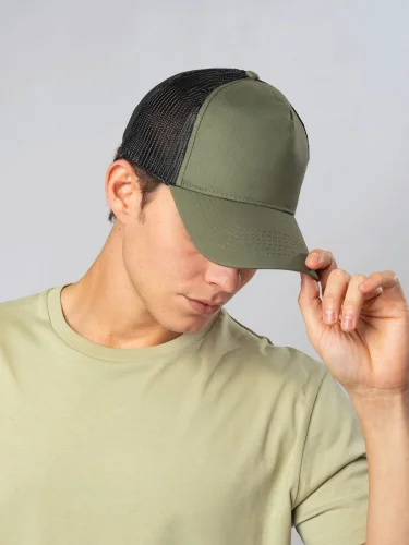 Cappellino Trucker Drummer in cotone, 5 pannelli, visiera curva