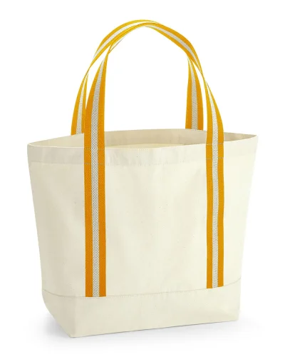 Borsa barca EarthAware Organic 100% Cotone, 36x36x16cm, Naturale Natural/Amber