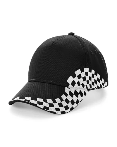 Cappellino Grand Prix 5 pannelli cotone ricamato, regolabile Black