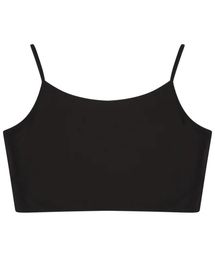 Crop Top Donna Sostenibile, Cotone Riciclato, Slim Fit Black