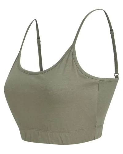Crop Top Donna Sostenibile, Cotone Riciclato, Slim Fit Khaki