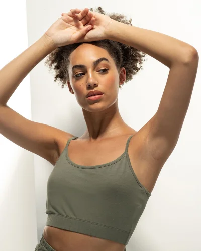 Crop Top Donna Sostenibile, Cotone Riciclato, Slim Fit