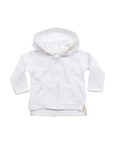 BABY HGM Felpa con Cappuccio Cotone Riciclato Regular 200g White