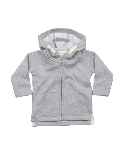 BABY HGM Felpa con Cappuccio Cotone Riciclato Regular 200g Heather Grey Melange