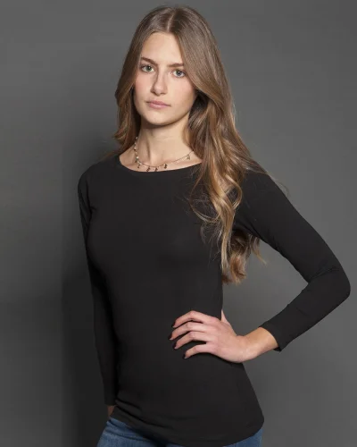 Maglia donna cotone elasticizzata maniche 3/4