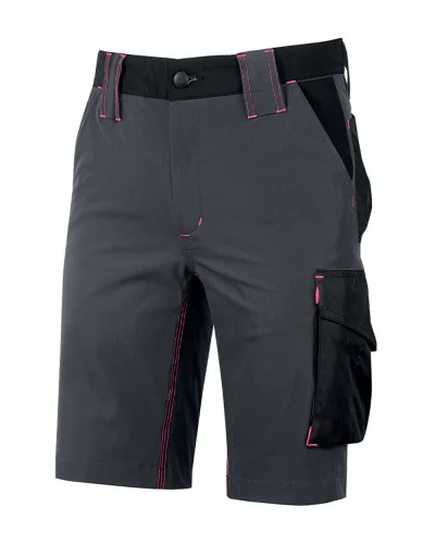 Bermuda U-4 Mercury donna in tessuto tecnico traspirante Grey fucsia