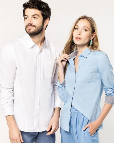 Nevada Camicia uomo slim fit cotone Oxford silver, manica lunga