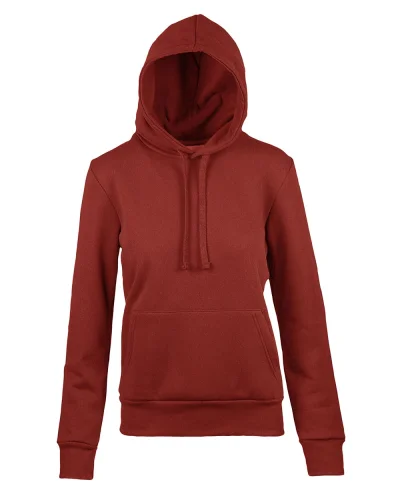 Felpa donna nera con zip e cappuccio , cotone 70%, regular Rosso Sport