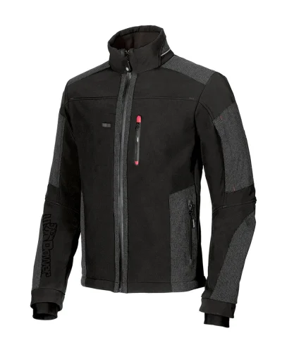 Giacca Soft Shell stretch  nera antivento lavoro slim fit