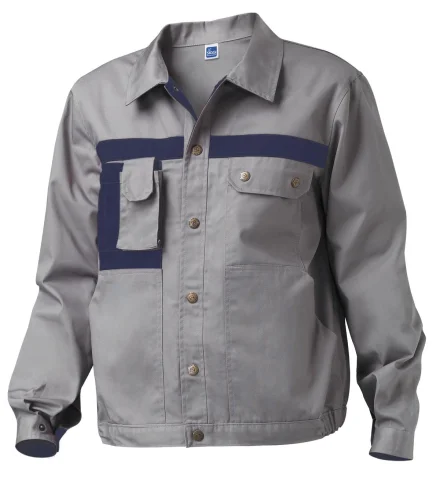 Giubbino da lavoro Danubio con zip e tasche Grigio / Blu