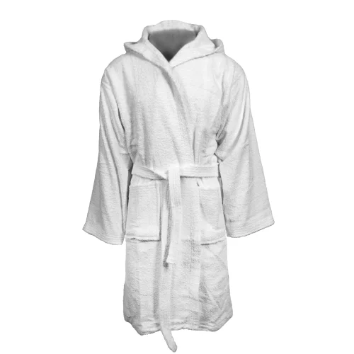 Accappatoio Unisex 100% Cotone con Cappuccio White