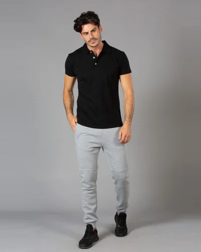 Orlando Man: Pantalone felpa cotone, vita elastica, tasche zip