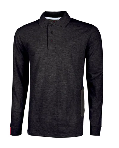 Polo manica lunga Live Black carbon
