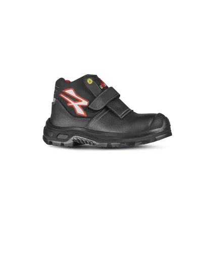 Scarpe antinfortunistiche U-Power Dubai S3 Alte Pelle Nero Velcro