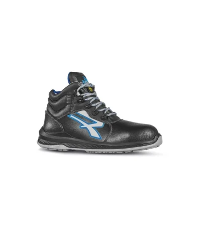 Scarpe antinfortunistiche U-Power S3 in pelle nera, leggere e alte