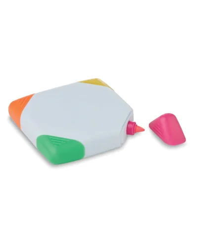 SQUARIE Set 4 evidenziatori colorati in ABS con custodia 8x8 cm
