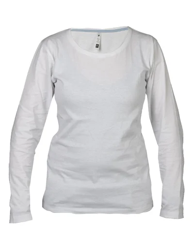 T-shirt donna manica lunga Giamaica 100% cotone casual fit White