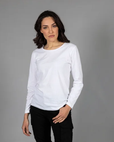 T-shirt donna manica lunga Giamaica 100% cotone casual fit