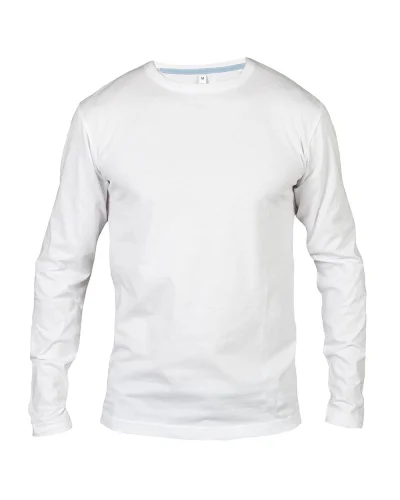 T-shirt manica lunga Giamaica Man 100% cotone, casual fit White