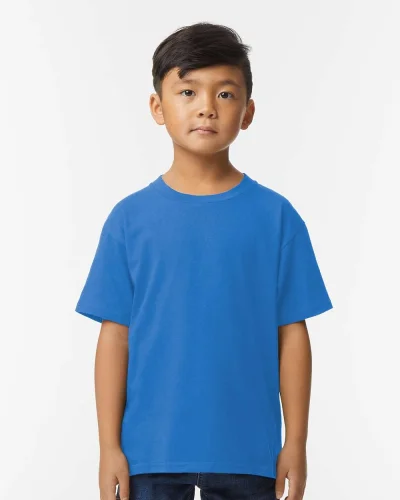 T-shirt Softstyle ragazzi 100% cotone, girocollo, no label Royal