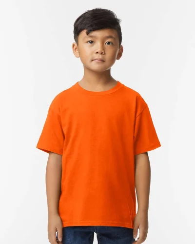 T-shirt Softstyle ragazzi 100% cotone, girocollo, no label Arancione