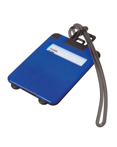 Targhetta valigia Taggy in plastica 5,5x9cm con cordoncino gomma