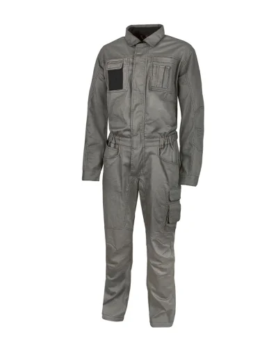 Tuta intera da lavoro Crisp, zip bidirezionale, cotone blu, regular
