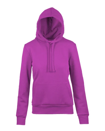 Felpa donna nera con zip e cappuccio , cotone 70%, regular Fuchsia