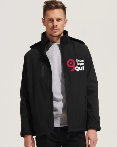 Falcon Giacca Softshell Uomo, Cappuccio Staccabile