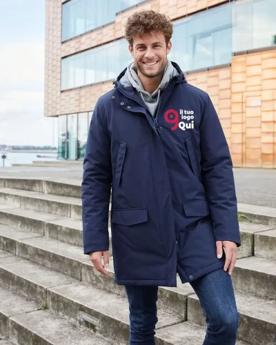 Parka imbottito uomo James & Nicholson, cappuccio, regular fit