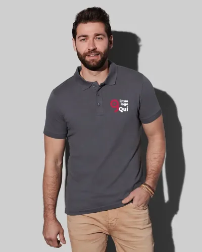 Polo Uomo Clive 210g Cotone Elastan Piqué Sagomata