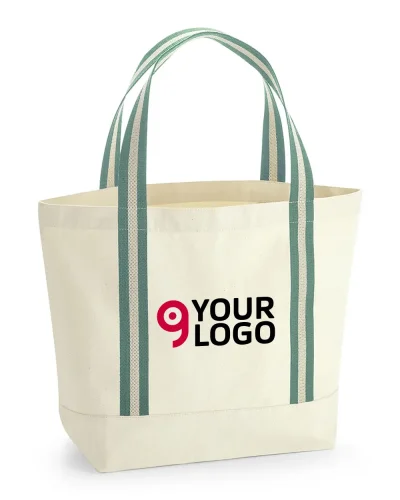Borsa barca EarthAware Organic 100% Cotone, 36x36x16cm, Naturale