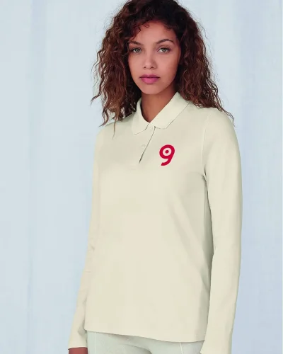Polo Donna B&C My Polo 180, manica lunga, 100% cotone