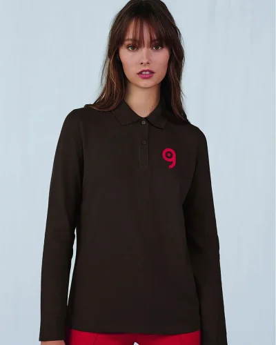 Polo donna maniche lunghe B&C 210g cotone sagomata
