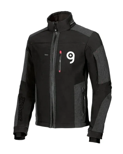 Giacca Soft Shell stretch  nera antivento lavoro slim fit