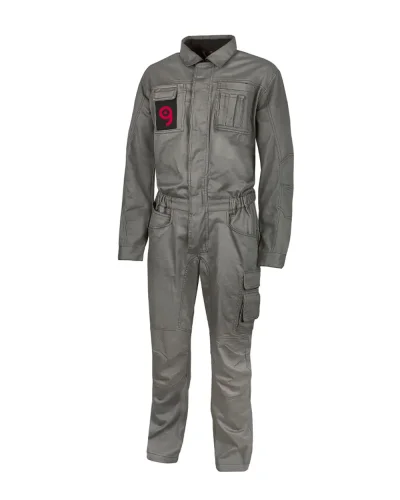 Tuta intera da lavoro Crisp, zip bidirezionale, cotone blu, regular