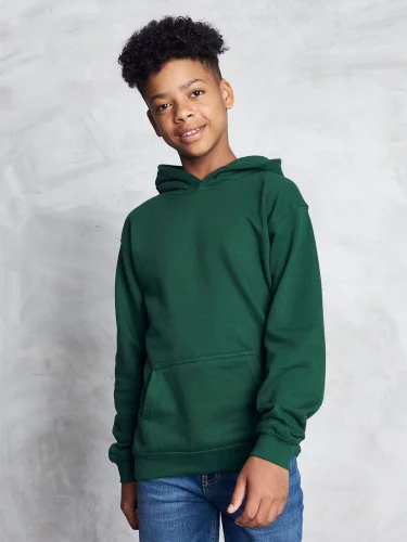 Felpa Kids: cotone, doppio strato, senza cordoncino