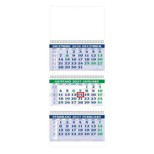 Calendario Trittico In Carta Naturale