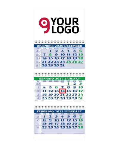 Calendario Trittico In Carta Naturale
