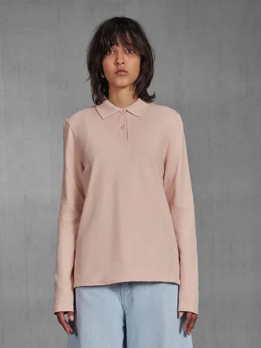 Polo donna maniche lunghe B&C 210g cotone sagomata