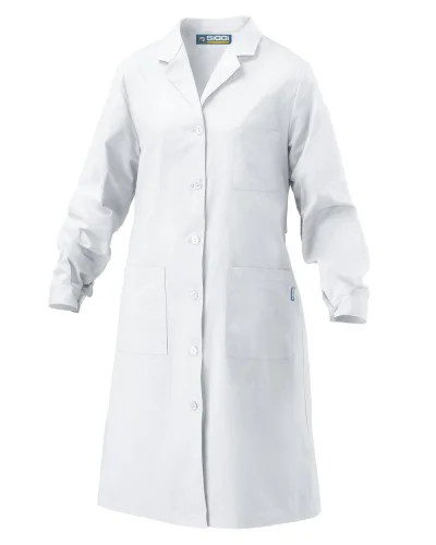Camice donna Elba 100% cotone, tasca cuore Bianco