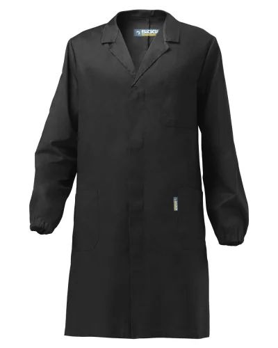 Camice da lavoro uomo Stelvio 100% cotone, maniche elastiche Nero